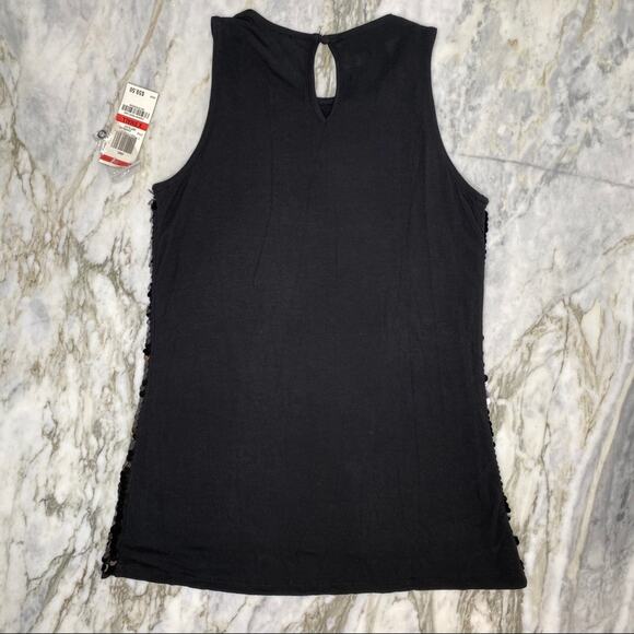 INC INTERNATIONAL CONCEPTS Black Sequin Embellished Sleeveless Blouse Top XS - Picture 4 of 6